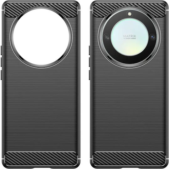 Techsuit Carbon Umschlag Rückseite Silikon Schwarz (Honor Magic6 Lite)