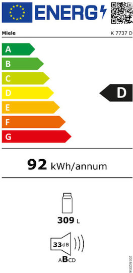 Miele 309лт В178.5xШ66xД55см. Бял K 7737 D