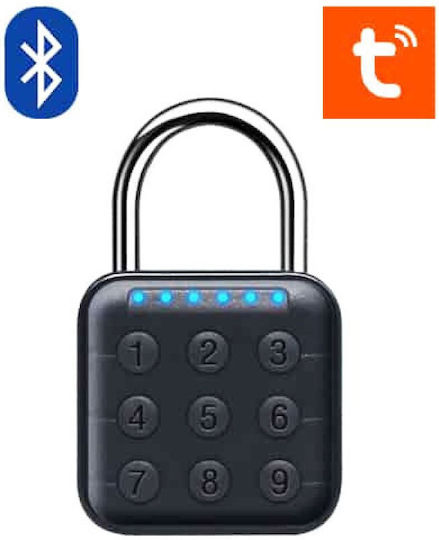 Padlock Brass Bluetooth Black 1pcs