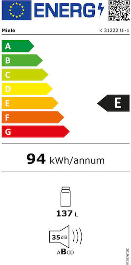 Miele Mini Bar 137lt Υ82xΠ59.7xΒ55εκ. Λευκό K 31222 Ui-1