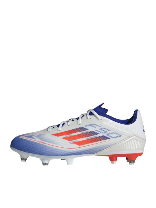 adidas F50 League Fußballschuhe mit Stollen Cloud White / Solar Red / Lucid Blue
