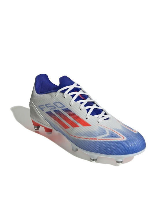 adidas F50 League Fußballschuhe mit Stollen Cloud White / Solar Red / Lucid Blue