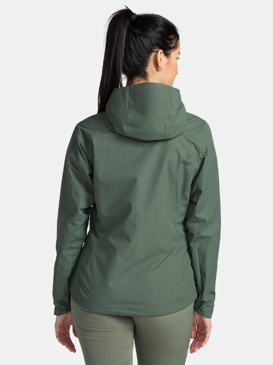 Kilpi Women's Short Lifestyle Jacket Waterproof and Windproof for Winter with Hood Green