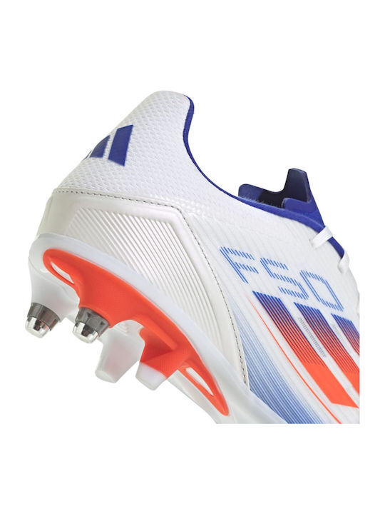 adidas F50 League Fußballschuhe mit Stollen Cloud White / Solar Red / Lucid Blue