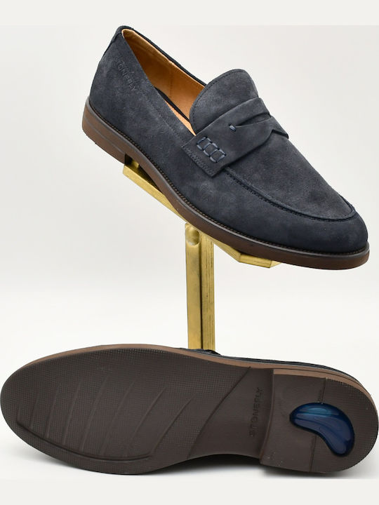 Δερμάτινα Ανδρικά Loafers σε Μπλε Χρώμα