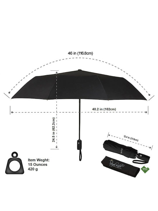 Royal Walk Winddicht Regenschirm Kompakt Schwarz
