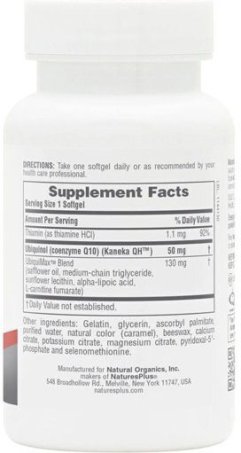 Nature's Plus Beyond CoQ10 Ubiquinol Gluten Free 50mg 30 softgels