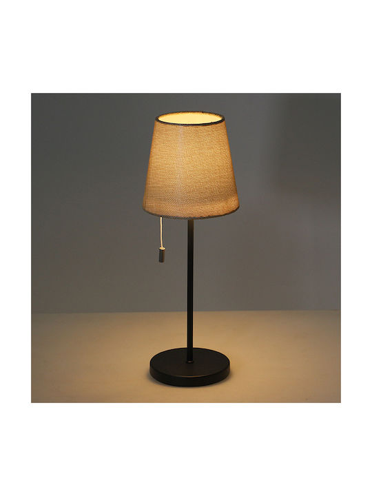 Sonora Metal Table Lamp LED with Brown Shade and Black Base