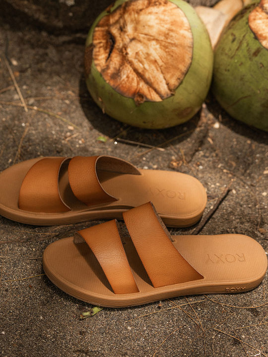 Coastal Cool Women's Flat Sandals in Tabac Brown Color