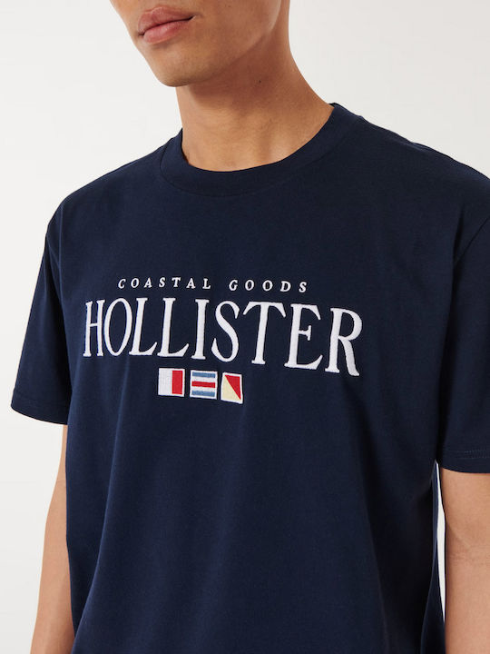 Hollister Ανδρικό T-shirt Κοντομάνικο Μπλε