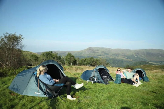 Vango Soul 300 Camping Tent Mountaineering Blue with Double Cloth 4 Seasons for 3 People Waterproof 3000mm 285x190x120cm Deep Blue