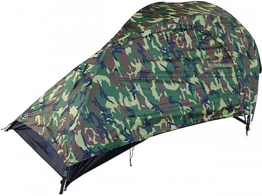 Mil-Tec Sommer Campingzelt Iglu Khaki mit Doppeltuch für 1 Person 240x135x85cm