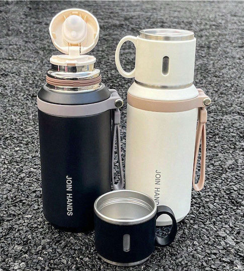 Bottle Thermos Stainless Steel / Plastic 650ml White with Cap-Cup