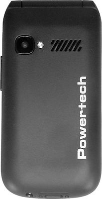 Powertech Milly Flip Dual SIM Mobile Phone with Large Buttons Black