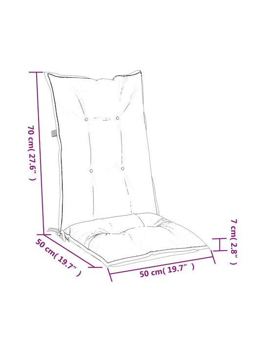 vidaXL Garden Chair Cushions with Backrest Beige 2 Pieces 50x120cm