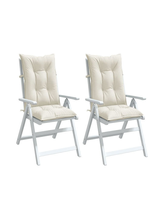 vidaXL Garden Chair Cushions with Backrest Beige 2 Pieces 50x120cm