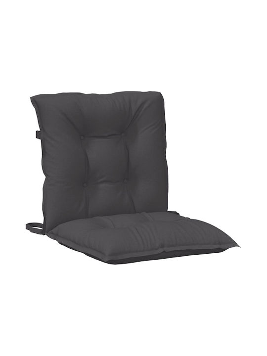 vidaXL Garden Chair Cushions with Backrest Anthracite 4 Pieces 50x100 cm