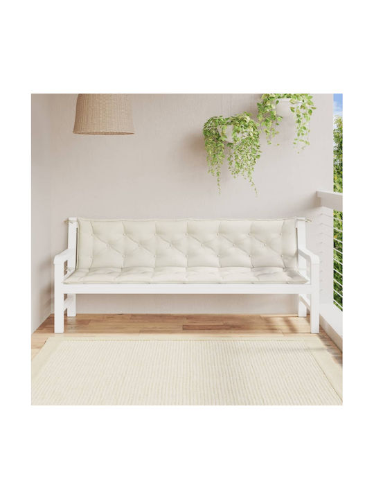 vidaXL Garden Bench Cushion Cream 2pcs 50x200cm.