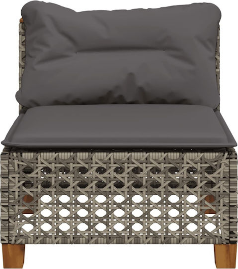 Outdoor-Stuhl Rattan Grey mit Kissen 63.5x63.5x62εκ.