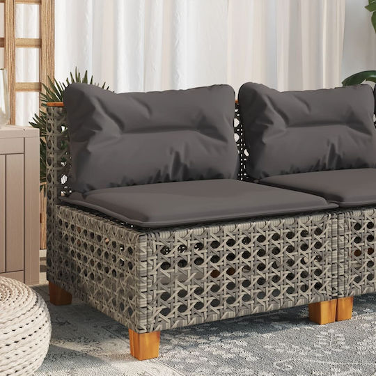 Outdoor-Stuhl Rattan Grey mit Kissen 63.5x63.5x62εκ.
