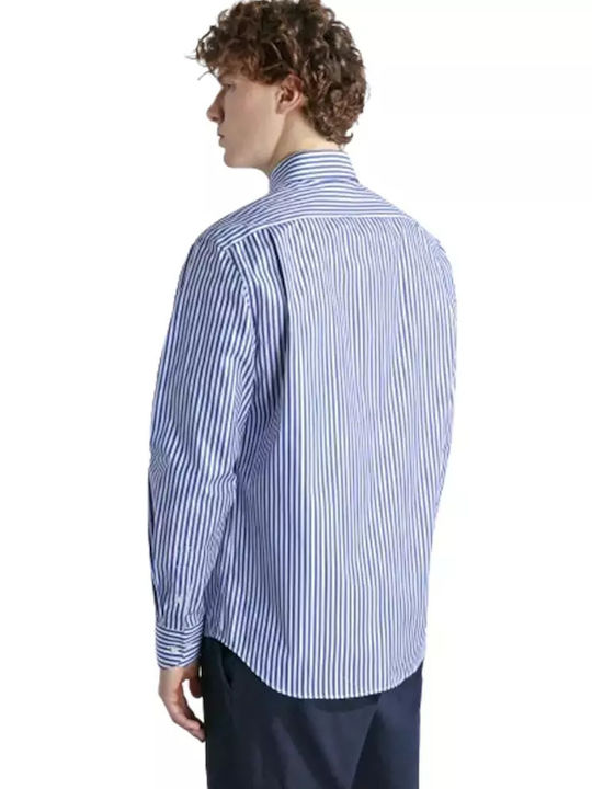 Paul & Shark Men's Shirt Long Sleeve Cotton Striped White/Blue