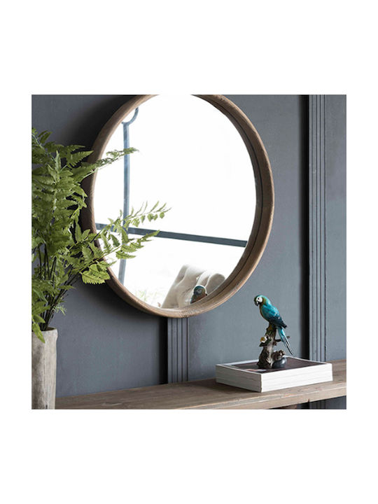 Artekko Wall Mirror with Brown Wooden Frame 69.9x69.9cm 1pcs