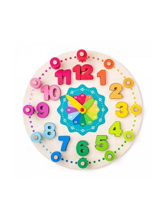 Woodyland Woody Didactic Counting Lessons Wall Clock Wooden Multicolour Diameter 30cm