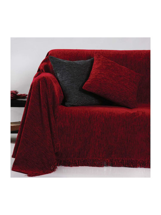 Anna Riska 1300 Ριχτάρι Πολυθρόνας Chenille 150x180εκ. Red