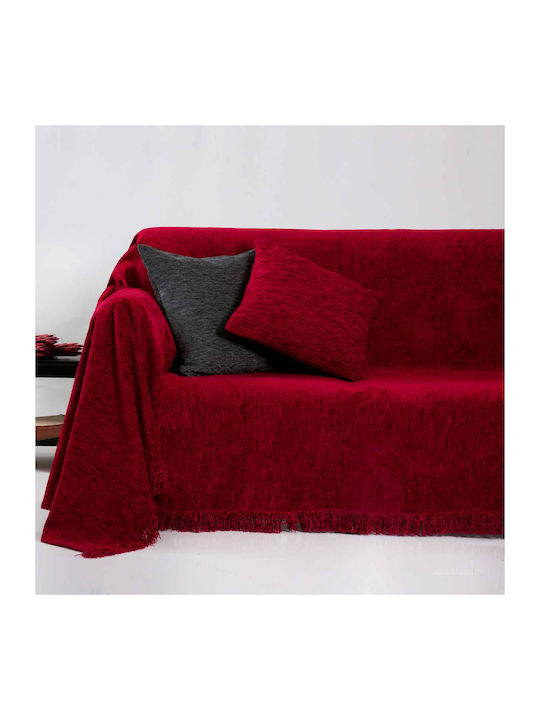 Anna Riska 1300 Ριχτάρι Πολυθρόνας Chenille 150x180εκ. Red