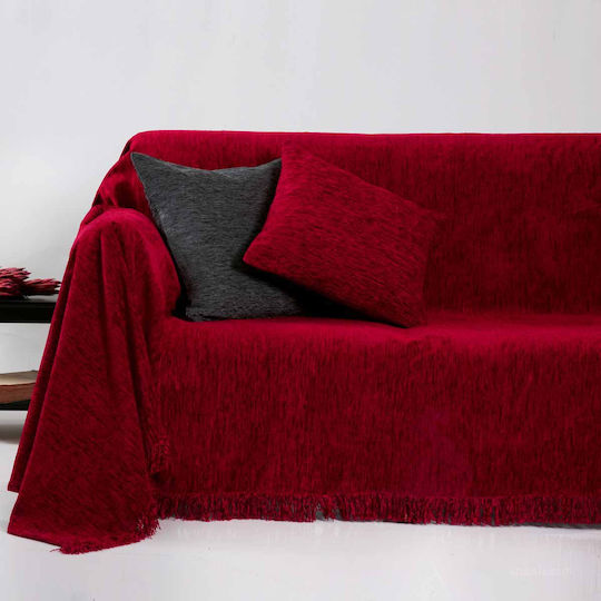 Anna Riska 1300 Sesselüberwurf Chenille 150x180cm Rote