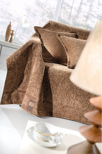 Guy Laroche Four-Seater Sofa Throw 2 Sides Balance 170x350cm Camel