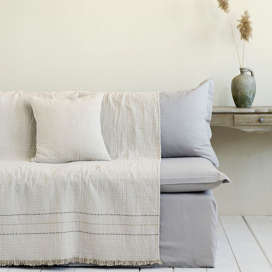 Nima Azura Armchair Throw 2 Sides 180x180cm Ivory