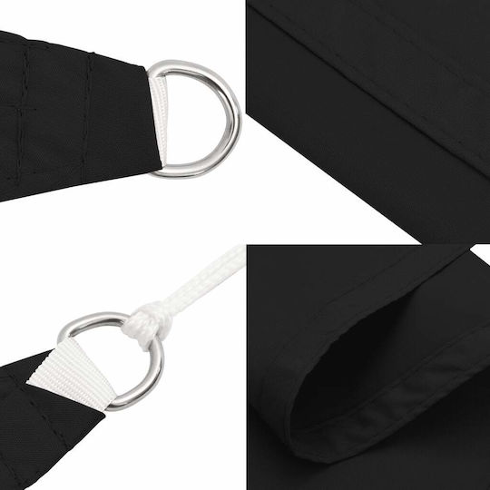 vidaXL Triangle Shade Sail Black with PU Coating 2x2m