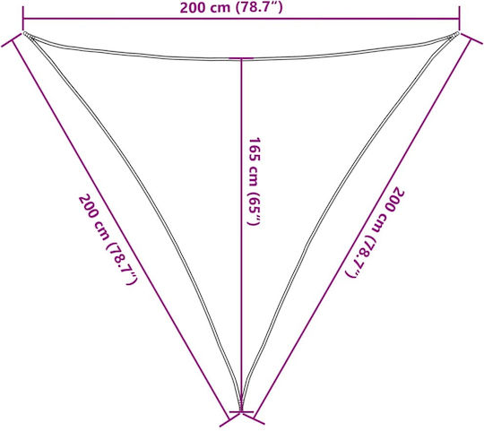 vidaXL Triangle Shade Sail Gray with PU Coating 2x2m