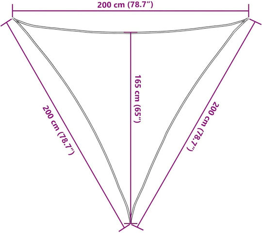 vidaXL Триъгълник Shade Sail Бял с PU покритие 2x2m