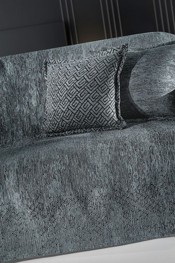 Guy Laroche Nobel Decken & Couchdecken Viersitzer-Sofa Überwurf Chenille 180x350cm Anthrazit