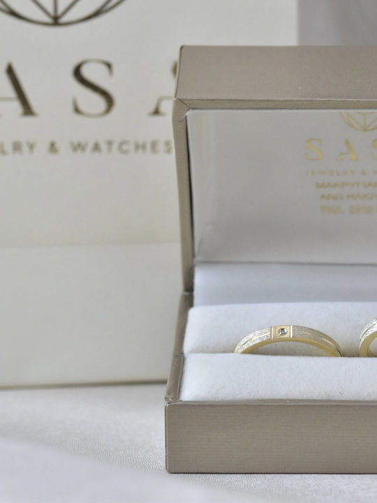 Wedding Ring Lustre & Matte Yellow Gold 14k Valauro