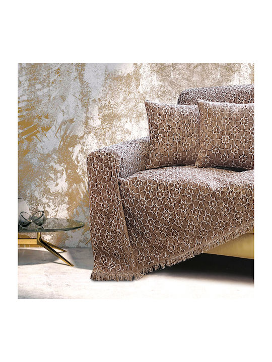 SB Home Nancy Sofa Throw 2 Seater Chenille 180x240cm Brown