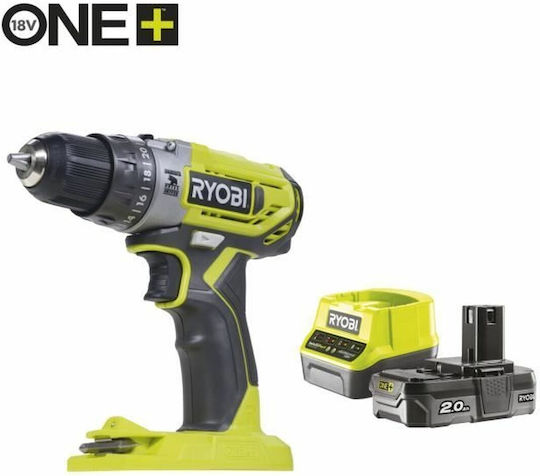 Ryobi Percussive 18V Battery Drill Driver 1x2Ah