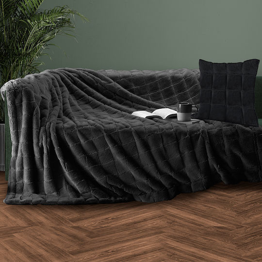 Makis Tselios Home Nola Three-Seater Sofa Throw Fur 180x300cm Dark Gray Makis Tselios Home Nola Three-Seater Sofa Throw Fur 180x300cm Dark Gray
