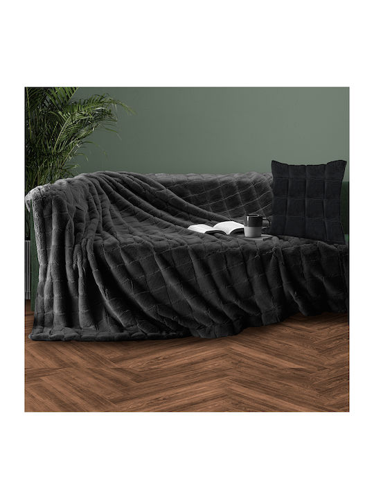 Makis Tselios Home Sofa Throws 2 Seater Nola 180x250cm Dark Grey