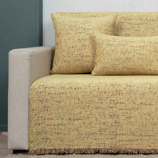 Cotone Betty Three-Seater Sofa Throw Chenille 175x300cm Golden