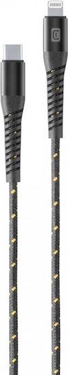 Cellular Line Tetraforce Плетена USB-C към Lightning кабел Черен 1.2м (TETRACABC2LMFI1MK)
