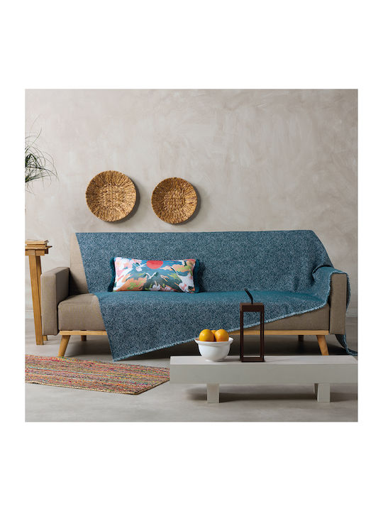 Kentia Liberty Armchair Throw Jacquard 170x180cm Blue