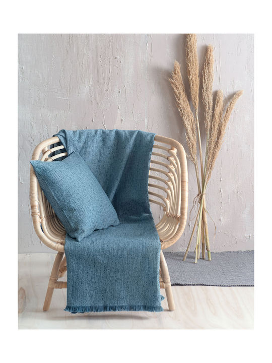 Rythmos Armchair Throw 2 Sides Dante 180x160cm Blue