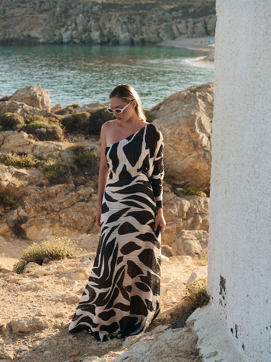 Anna Aktsali Collection Sommer Maxi Abendkleid MONOCHROME