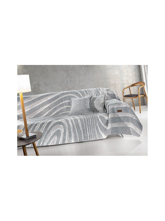 Guy Laroche Zweisitzer-Sofa Überwurf Degas 180x250cm Silver