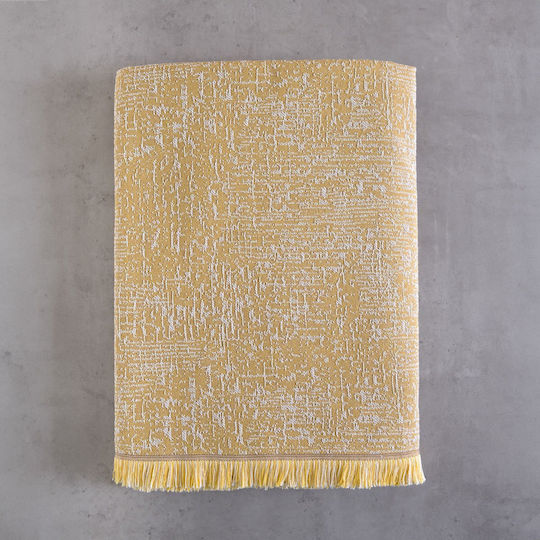 Rythmos Canda Sofa Throw 2 Sides Jacquard 180x240cm Mustard