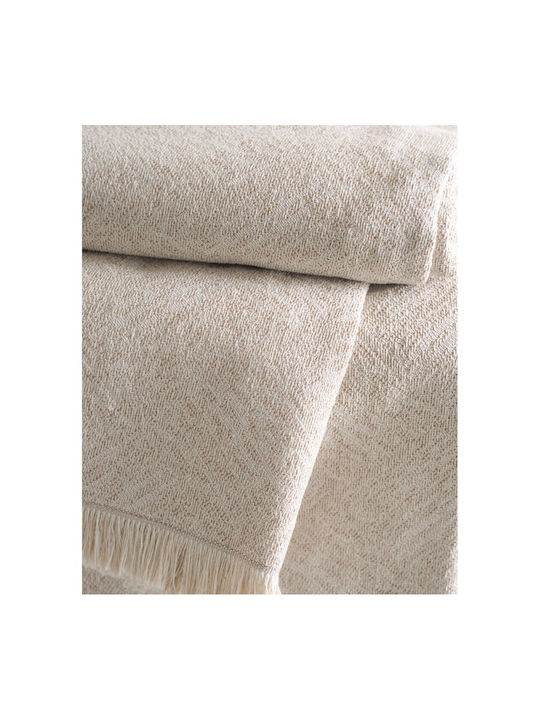 Rythmos Триместен диван Throw 2 Страни Cadence 180x280см. Beige Light