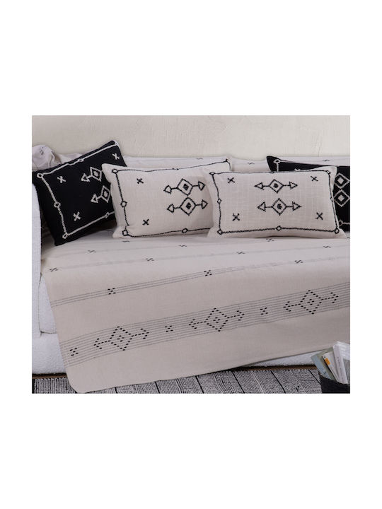 Nef-Nef Homeware Sofa Cushion Figerald from 100% Cotton Black 35x55cm.